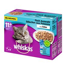 Bild Ekonomipack: Whiskas 11+ portionspåse 48 x 100 g Fiskurval i gelé