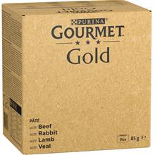 Bild Jumbopack: Gourmet Gold 96 x 85 g - Fin paté: nötkött, kanin, lamm, kalvkött