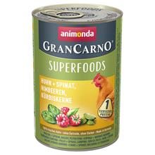 Bild Animonda GranCarno Adult Superfoods 6 x 400 g  Kyckling & spenat, hallon, pumpafrön