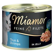 Bild Ekonomipack: Miamor Fine Filets 12 x 185 g - Tonfisk & räkor i gelé