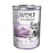 Bild 8 + 4 på köpet! 12 x 300 g/ 400 g Wolf of Wilderness våtfoder - JUNIOR Wild Hills - Duck & Veal (400 g burkar)
