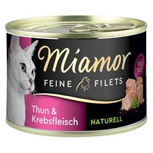 Bild Ekonomipack: Miamor Fine Filets Naturelle 24 x 156 g - Tonfisk & krabbkött