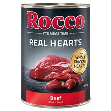 Bild Rocco Real Hearts 12 x 400 g - Nötkött med hela kycklinghjärtan