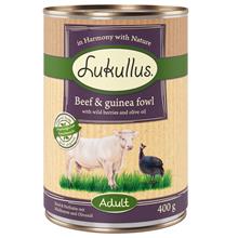 Bild Lukullus Naturkost Adult Grain Free 6 x 400 g - Anka & kalv