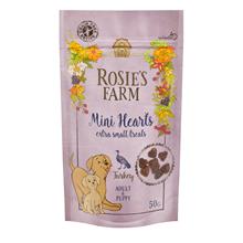 Bild Rosie's Farm Puppy & Adult Snacks Mini Hearts Turkey  - Ekonomipack: 3 x 50 g