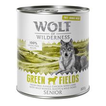 Bild Wolf of Wilderness Senior Free Range 6 x 800 g - Senior Green Fields - Free Range Lamb & Chicken