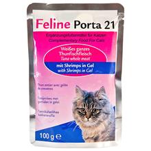 Bild Ekonomipack: Feline Porta 21 portionspåsar 24 x 100 g - Tonfisk med räkor