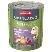 Bild Animonda GranCarno Adult Superfoods 24 x 800 g - Lamm & amarant, tranbär, laxolja