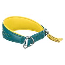 Bild Trixie Active Comfort halsband för vinthundar petrol/gult - Stl. S–M: 33–42 cm, B 60 mm