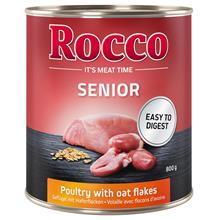 Bild Ekonomipack: Rocco Senior 24 x 800 g - Fjäderfä & havregryn