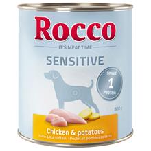 Bild Ekonomipack: Rocco Sensitive 24 x 800 g - Kyckling & potatis