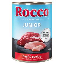 Bild Ekonomipack: Rocco Junior 24 x 400 g - Fjäderfä & nötkött