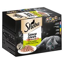 Bild Jumbo ekonomipack: Sheba 96 x 85 g portionsform i blandpack - Sauce Lover