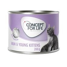 Bild Concept for Life Mum & Young Kittens Mousse - Ekonomipack: 24 x 200 g
