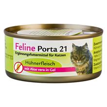 Bild Ekonomipack: Feline Porta 21 24 x 156 g - Kyckling med aloe - spannmålsfritt