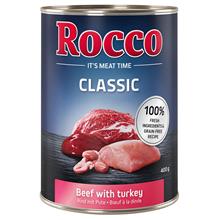 Bild Ekonomipack: Rocco Classic 24 x 400 g hundfoder - Nötkött & kalkon