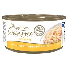 Bild 34 + 14 på köpet! 48 x 70 g Applaws våtfoder - Grainfree in Gravy: Kyckling