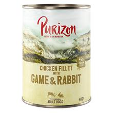 Bild Purizon Adult Venison & Rabbit - Grain Free Komplettera med våtfoder: 6 x 400 g - Game & Rabbit with Pumpkin & Lingonberry