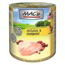 Bild Ekonomipack: MAC's Cat våtfoder 24 x 800 g - Fjäderfä & tranbär