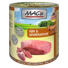 Bild Ekonomipack: MAC's Cat våtfoder 24 x 800 g - Nötkött & kycklinghjärtan