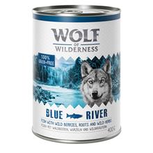 Bild Sparpris! 24 x 400 g Wolf of Wilderness våtfoder - Blue River - Fish