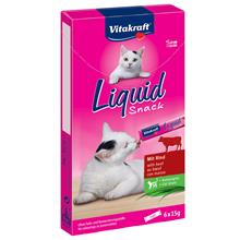 Bild Ekonomipack: 24 st Vitakraft Cat Liquid-Snack á 15 g - Nötkött & inulin (24 x 15 g)