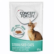 Bild 36 + 12 på köpet! Concept for Life våtfoder 48 x 85 g - Sterilised Cats i gelé