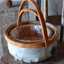 Bild Näverkorg m grepe, set 2st