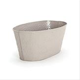 Bild Mild Zink Kruka Oval 22x11 cm Grå