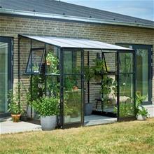Bild Växthus 'Qube Lean-to 68' Härdat Glas - Svart