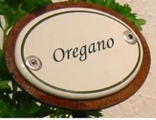Bild Oregano Skylt I Emalj På Spjut