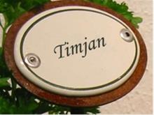 Bild Timjan Skylt I Emalj På Spjut