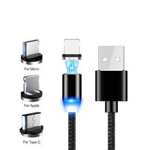 Bild Magnetisk laddkabel till Mobiltelefon - iPhone + Micro-Usb + Usb Typ-C, 1m