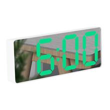 Bild LED Väckarklocka med gröna siffror - Vit
