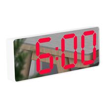 Bild LED Väckarklocka med röda siffror - Vit
