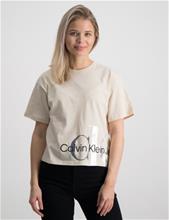 Bild Calvin Klein, MIXED MONOGRAM CUT OFF T-SHIRT, Beige, T-shirts till Tjej, 14 år