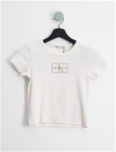 Bild Calvin Klein, RIB BADGE SS TOP, Vit, T-shirts till Tjej, 16 år