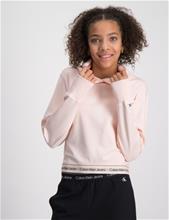 Bild Calvin Klein, PUNTO LOGO TAPE CROPPED HOODIE, Rosa, Huvtröjor/Hoodies till Tjej, 12 år