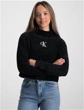 Bild Calvin Klein, CHENILLE MONOGRAM SWEATER, Svart, Tröjor/Sweatshirts till Tjej, 16 år