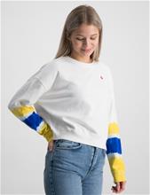 Bild Polo Ralph Lauren, Logo Striped Terry Sweatshirt, Vit, Tröjor/Sweatshirts till Tjej, M