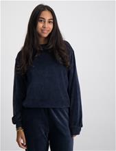 Bild Tommy Hilfiger, VELOURS RIB KNIT CN, Blå, Tröjor/Sweatshirts till Tjej, 14 år