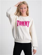 Bild Tommy Hilfiger, TOMMY SATEEN LOGO CN, Cremefärgad, Tröjor/Sweatshirts till Tjej, 14 år