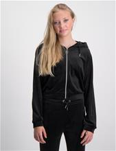 Bild Gina Tricot Young, Y velour zip hoodie, Svart, Huvtröjor/Hoodies till Tjej, 146-152 cm