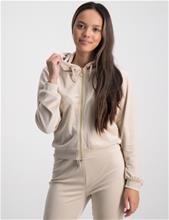 Bild Gina Tricot Young, Y velour zip hoodie, Beige, Huvtröjor/Hoodies till Tjej, 158-164 cm