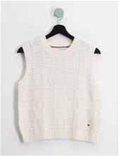 Bild Tommy Hilfiger, CHECK CABLE VEST, Cremefärgad, Tröjor/Sweatshirts till Tjej, 14 år