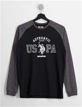 Bild U.S. Polo Assn., Authentic USPA Raglan LS Tee, Svart, T-shirts till Kille, 12-13 år
