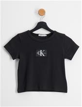 Bild Calvin Klein, MONOGRAM BADGE RIB TOP, Svart, T-shirts till Tjej, 12 år
