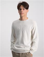 Bild Calvin Klein, TEXTURED MONOGRAM SWEATER, Vit, Tröjor/Sweatshirts till Kille, 10 år