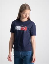 Bild Tommy Hilfiger, FLAG PRINT TEE S/S, Navy, T-shirts till Tjej, 16 år