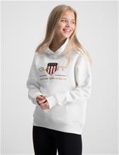 Bild Gant, ARCHIVE SHIELD HOODIE, Vit, Huvtröjor/Hoodies till Tjej, 134-140 cm